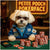 Maltese wearing sunglasses, a denim jacket, and gold chain seated at a poker table with Yap Chips, Treat Tokens, and Mini Mutt Millions under a glowing sign that reads Petite Pooch Pokerface.
