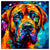 Colorful Mastiff portrait in modern art style, perfect for home decor.