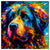 Colorful Newfoundland portrait in modern art style, perfect for home decor.