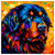 Colorful Newfoundland portrait in modern art style, perfect for home decor.