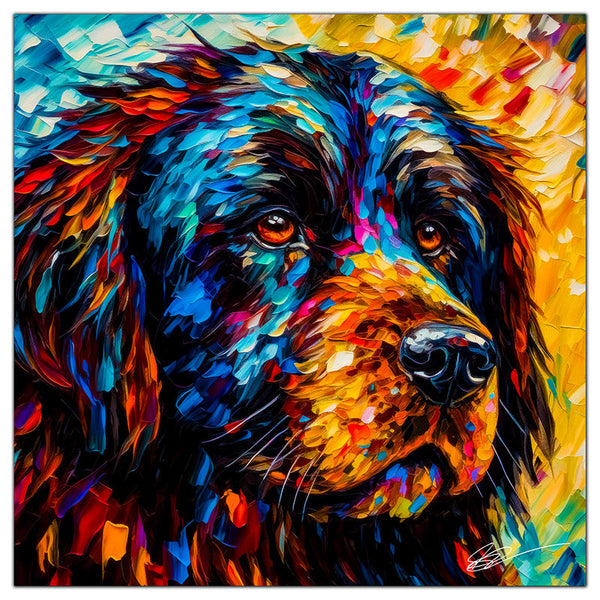 Colorful Newfoundland portrait in modern art style, perfect for home decor.
