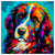 Colorful Newfoundland portrait in modern art style, perfect for home decor.