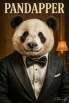 Elegant panda in tuxedo metal print art