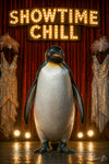 Showtime Chill III Penguin on Stage Metal Print Artwork