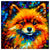 Colorful Pomeranian portrait in modern art style, perfect for home decor.