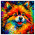 Colorful Pomeranian portrait in modern art style, perfect for home decor.