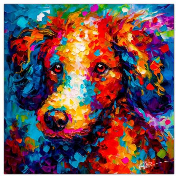 Colorful Poodle portrait in modern art style, perfect for home decor.