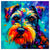 Colorful Schnauzer portrait in modern art style, perfect for home decor.