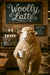 Woolly Latte II sheep enjoying coffee in café metal print artwork