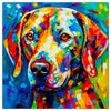 Colorful Weimaraner portrait in modern art style, perfect for home decor.