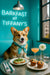 Photorealistic Cardigan Welsh Corgi wearing a teal bandana beneath a neon “Barkfast at Tiffany’s” sign with avocado toast topped with arugula, blueberry muffins and mimosa on a marble table