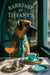 Poised Great Dane in turquoise scarf at café window with turquoise teacup silver trays and brunch cocktail