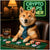 shiba inu in tie at craps table with bitcoin chip stacks and tumbler of whiskey under neon Crypto Craps Corner sign