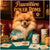 Fluffy Flush metal print featuring an elegant Pomeranian dog wearing glasses at a vintage poker table with poker chips and playing cards