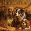 Hair of the Dog Afghan Hound 001 Ruff & Ready Funny Canine Art neon lights, bacon-woven flair, and egg murals