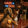 Hair of the Dog Afghan Shepherd 008 Ruff & Ready Funny Canine Art neon lights, bacon-woven flair, and egg murals