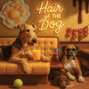 Hair of the Dog Airedale Terrier 002 Ruff & Ready Funny Canine Art neon lights, bacon-woven flair, and egg murals