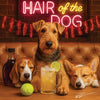 Hair of the Dog Airedale Terrier 004 Ruff & Ready Funny Canine Art neon lights, bacon-woven flair, and egg murals