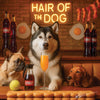 Hair of the Dog Alaskan Malamute 003 Ruff & Ready Funny Canine Art neon lights, bacon-woven flair, and egg murals