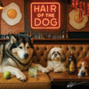Hair of the Dog Alaskan Malamute 004 Ruff & Ready Funny Canine Art neon lights, bacon-woven flair, and egg murals