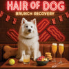 Hair of the Dog American Eskimo 009 Ruff & Ready Funny Canine Art neon lights, bacon-woven flair, and egg murals