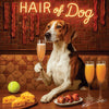 Hair of the Dog American Foxhound 007 Ruff & Ready Funny Canine Art neon lights, bacon-woven flair, and egg murals