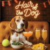 Hair of the Dog Beagle 001 Ruff & Ready Funny Canine Art neon lights, bacon-woven flair, and egg murals