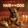 Hair of the Dog Belgian Malinois 010 Ruff & Ready Funny Canine Art neon lights, bacon-woven flair, and egg murals