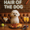Hair of the Dog Bichon Frise 005 Ruff & Ready Funny Canine Art neon lights, bacon-woven flair, and egg murals