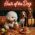 Hair of the Dog Bichon Frise 018 Ruff & Ready Funny Canine Art neon lights, bacon-woven flair, and egg murals