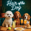 Hair of the Dog Bichon Frise 021 Ruff & Ready Funny Canine Art neon lights, bacon-woven flair, and egg murals