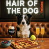 Hair of the Dog Border Collie 005 Ruff & Ready Funny Canine Art neon lights, bacon-woven flair, and egg murals