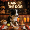 Hair of the Dog Border Collie 011 Ruff & Ready Funny Canine Art neon lights, bacon-woven flair, and egg murals