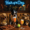 Hair of the Dog Boston Terrier 005 Ruff & Ready Funny Canine Art neon lights, bacon-woven flair, and egg murals
