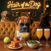 Hair of the Dog Boxer 003 Ruff & Ready Funny Canine Art neon lights, bacon-woven flair, and egg murals