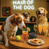 Hair of the Dog Brittany Spaniel 004 Ruff & Ready Funny Canine Art neon lights, bacon-woven flair, and egg murals