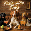 Hair of the Dog Brittany Spaniel 008 Ruff & Ready Funny Canine Art neon lights, bacon-woven flair, and egg murals