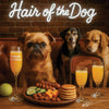 Hair of the Dog Brussels Griffon 008 Ruff & Ready Funny Canine Art neon lights, bacon-woven flair, and egg murals