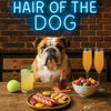 Hair of the Dog Bulldog 003 Ruff & Ready Funny Canine Art neon lights, bacon-woven flair, and egg murals