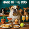 Hair of the Dog Bulldog 005 Ruff & Ready Funny Canine Art neon lights, bacon-woven flair, and egg murals