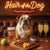 Hair of the Dog Bulldog 007 Ruff & Ready Funny Canine Art neon lights, bacon-woven flair, and egg murals