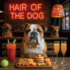 Hair of the Dog Bulldog 011 Ruff & Ready Funny Canine Art neon lights, bacon-woven flair, and egg murals