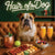 Hair of the Dog Bulldog 012 Ruff & Ready Funny Canine Art neon lights, bacon-woven flair, and egg murals