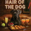 Hair of the Dog Cane Corso 015 Ruff & Ready Funny Canine Art neon lights, bacon-woven flair, and egg murals