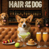 Hair of the Dog Cardigan Welsh Corgi 004 Ruff & Ready Funny Canine Art neon lights, bacon-woven flair, and egg murals
