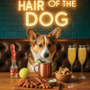 Hair of the Dog Cardigan Welsh Corgi 013 Ruff & Ready Funny Canine Art neon lights, bacon-woven flair, and egg murals