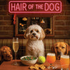 Hair of the Dog Cavachon 007 Ruff & Ready Funny Canine Art neon lights, bacon-woven flair, and egg murals
