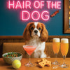 Hair of the Dog Cavalier King Charles Spaniel 005 Ruff & Ready Funny Canine Art neon lights, bacon-woven flair, and egg murals