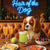 Hair of the Dog Cavalier King Charles Spaniel 009 Ruff & Ready Funny Canine Art neon lights, bacon-woven flair, and egg murals