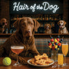 Hair of the Dog Chesapeake Bay Retriever 003 Ruff & Ready Funny Canine Art neon lights, bacon-woven flair, and egg murals